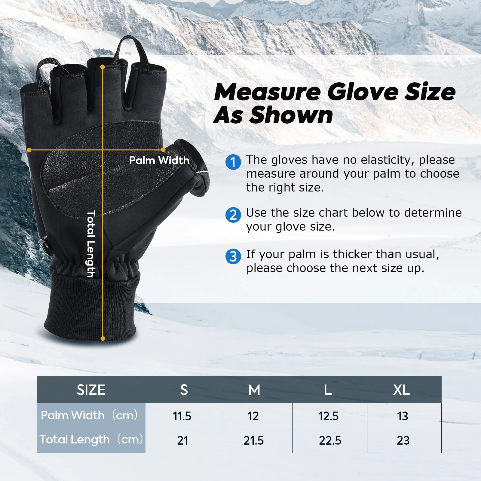 Goture-guantes de pesca a prueba de viento para invierno, manoplas resistentes al agua, mantienen el calor, resistentes al agua, para exteriores, esquí, motocicleta - imagen 5
