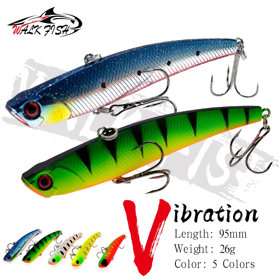 WALK FISH-señuelo de pesca con vibración, 95mm, 26g, cebo duro sumergido de largo alcance, cebo Artificial biónico, pesca Bai, invierno