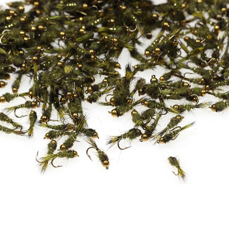 6 uds cabeza de cuentas de tungsteno con púas Jig Ninfa mosca cola de faisán hundimiento rápido húmedo Euro Ninfa mosca trucha Señuelos de pesca cebos 14-18 #