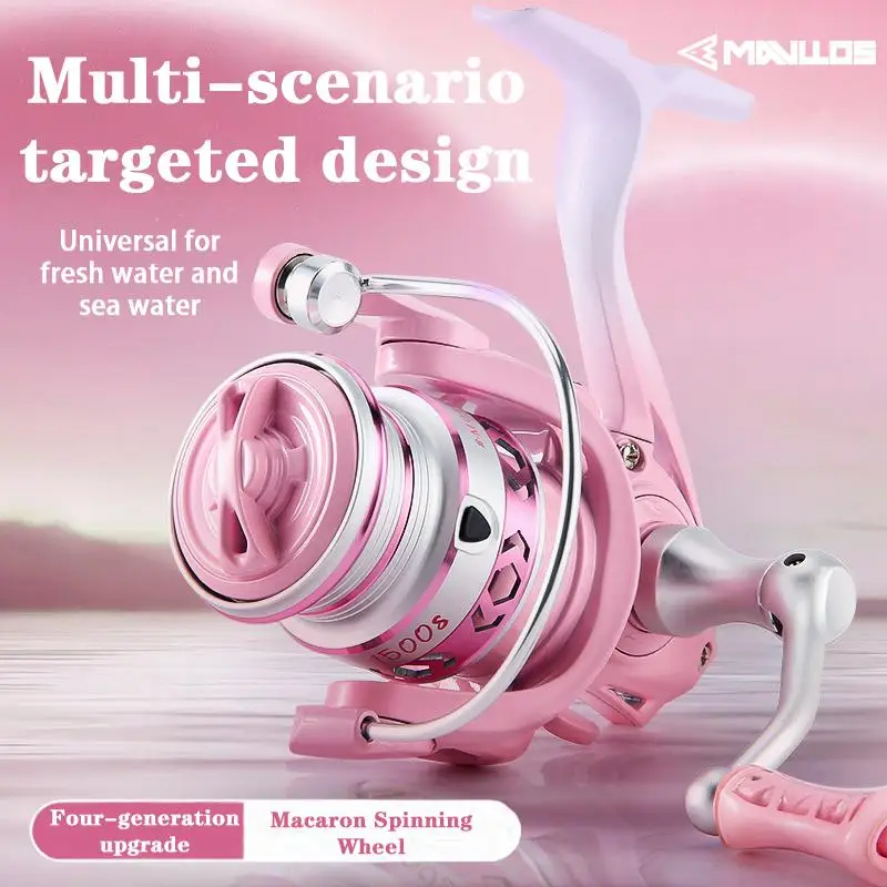 Carrete de pesca giratorio de carpa Mavllos LINGNA 8KG Drag Max Ratip 5,2: 1 carrete poco profundo de Metal ligero carrete giratorio de lubina de agua salada - imagen 2