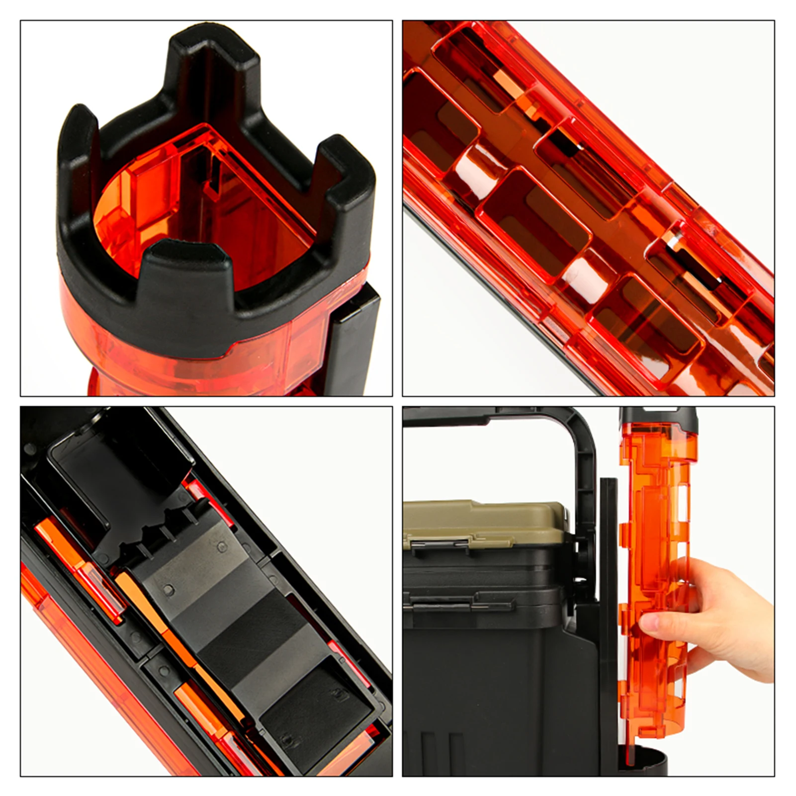 Soporte Vertical para caña de pescar, caja de 2 eslabones, accesorios, herramienta de pesca - imagen 3