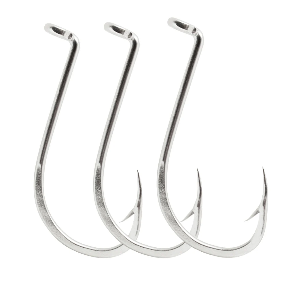 Anzuelos de pesca con cola de pelo grande, anzuelos afilados de mango largo especialmente diseñados, anzuelos de Pesca de Mar, acero de alto carbono, novedad de 100 piezas