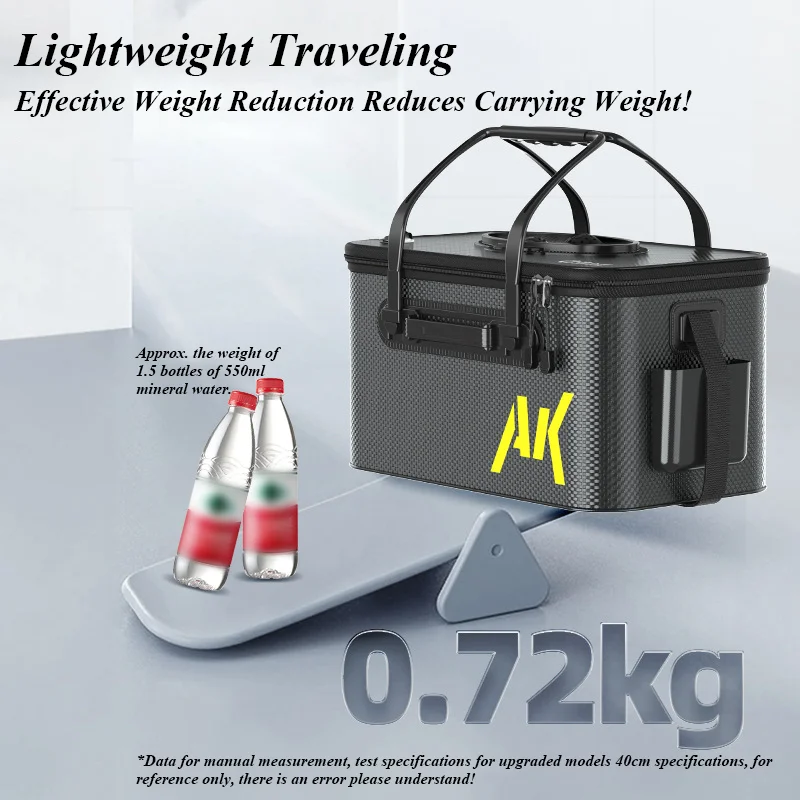 Cubo de pesca de gran capacidad, cubo plegable para cebo vivo, EVA engrosado, orificio de aireación, bomba de oxígeno, Camping al aire libre - imagen 5