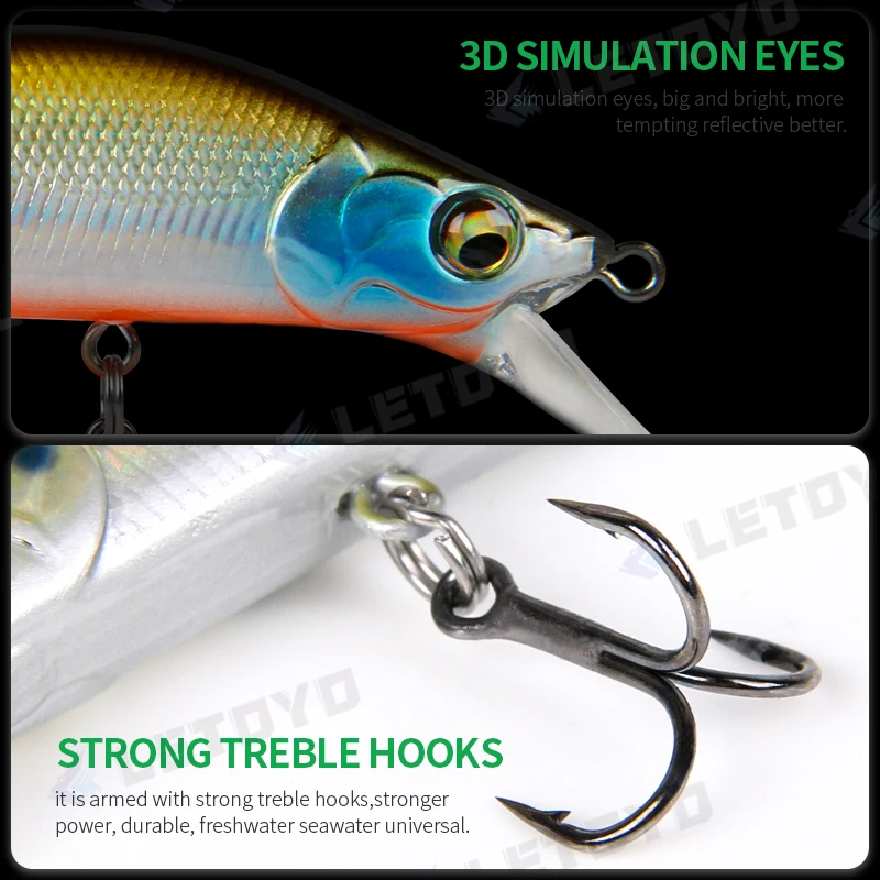 Señuelo Minnow Letoyo – Cebos duros para lubina y trucha - imagen 3
