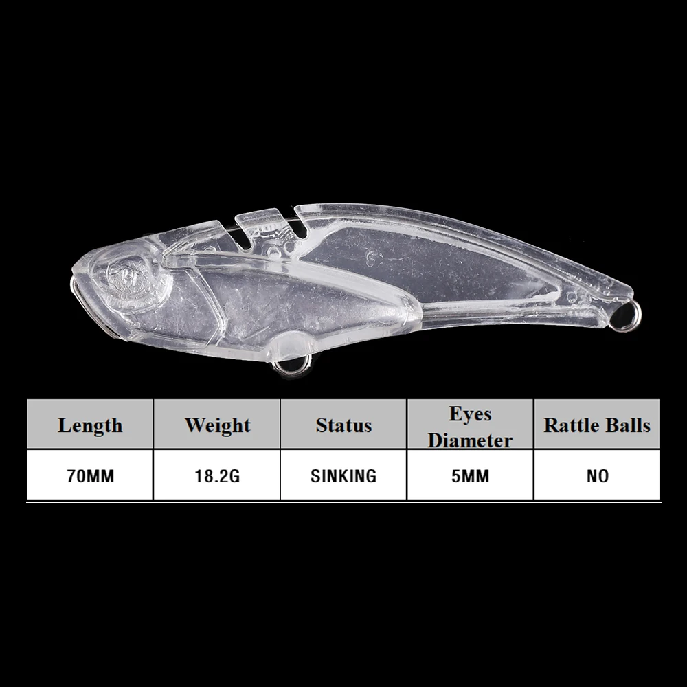 Chan'sHuang-Cebo en blanco sin pintar, 10 piezas, 7cm, 18,2g, vibración de hundimiento, Crankbait, Artificial, hecho a mano - imagen 2