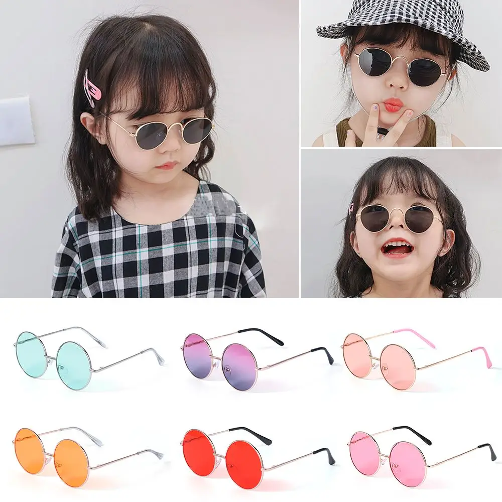 2020 nuevos accesorios de salida para niños UV 400 montura redonda gafas de sol para niños gafas de sol gafas de sol de Metal - imagen 4