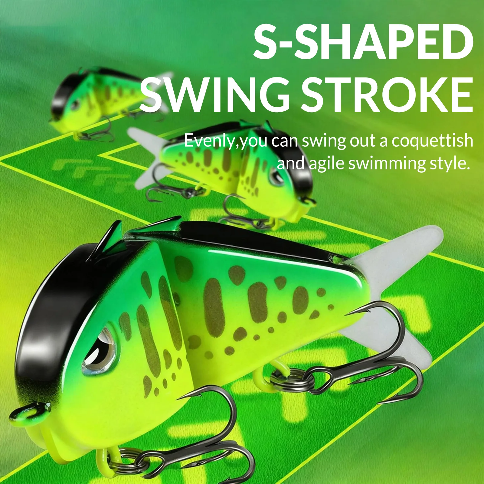 Señuelo de pesca VIB de 9KM Swimbait Mini cebo deslizante hundimiento lento señuelo de movimiento S ancho con ojos 3D Material ABS para pesca de trucha lubina - imagen 5