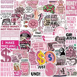 Pegatinas Grafiti Dinero Rosa Impermeables – Decoración Multisuperficie