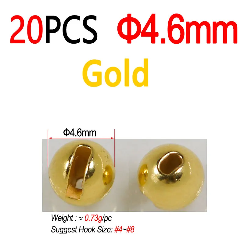 20pcs 4.6mm Gold