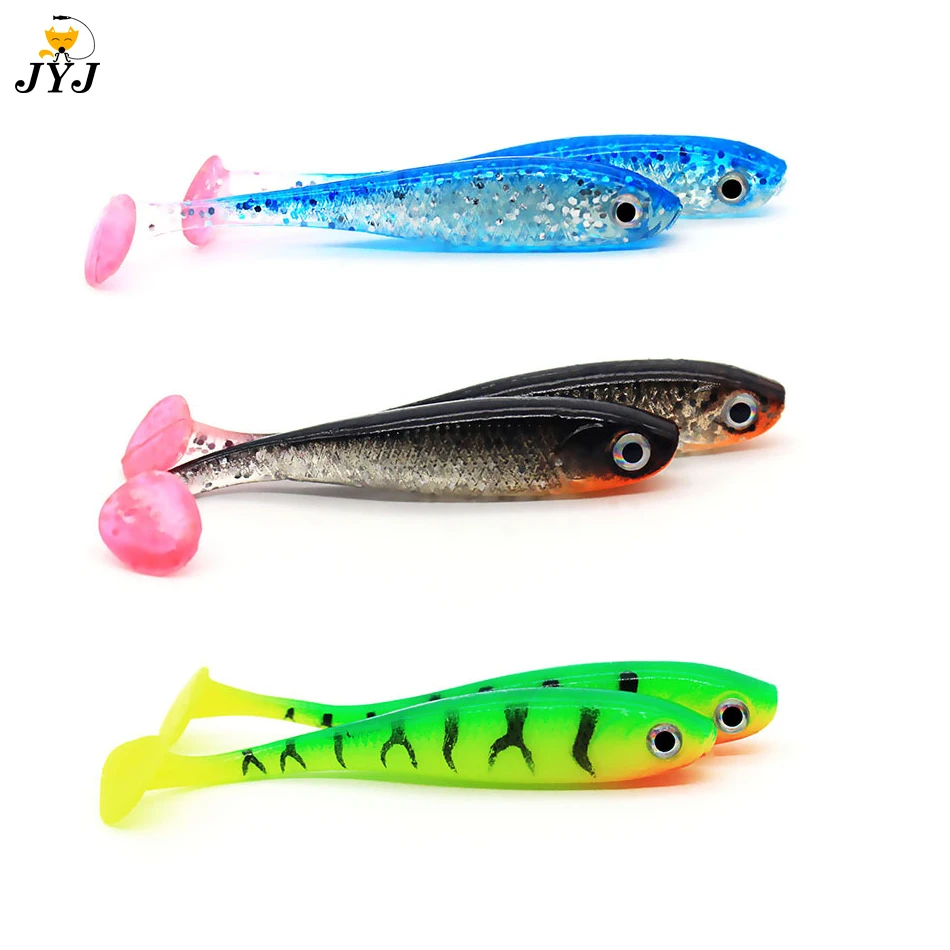 Señuelo de pesca Biónico de cola en T, cebo falso multicolor de 7cm y 2,1g, 1 caja - imagen 3