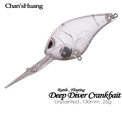Crankbait sin pintar Chan'sHuang – Flotante con sonajero