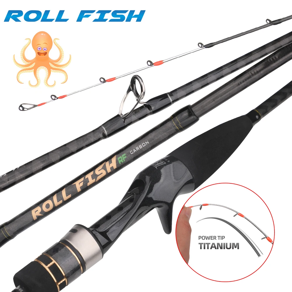 Caña Rollfish para pulpo titanio reforzada de fibra de carbono