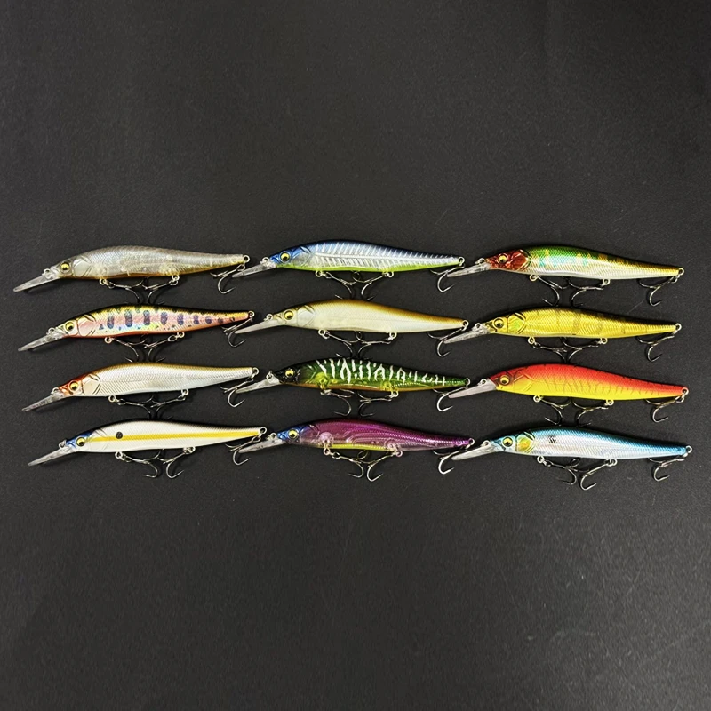 Señuelo de pesca de pececillo flotante, 18g, 110mm, Wobbler de fundición larga, cebo duro Artificial para trucha, agua salada, Swimbait, equipo Jerkbait - imagen 5