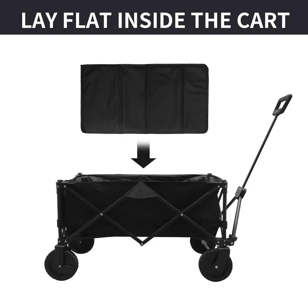 Carro de cubo grande multiusos, carrito plegable con ruedas con mango ajustable, carro plegable para acampar al aire libre, carretilla para Picnic - imagen 5