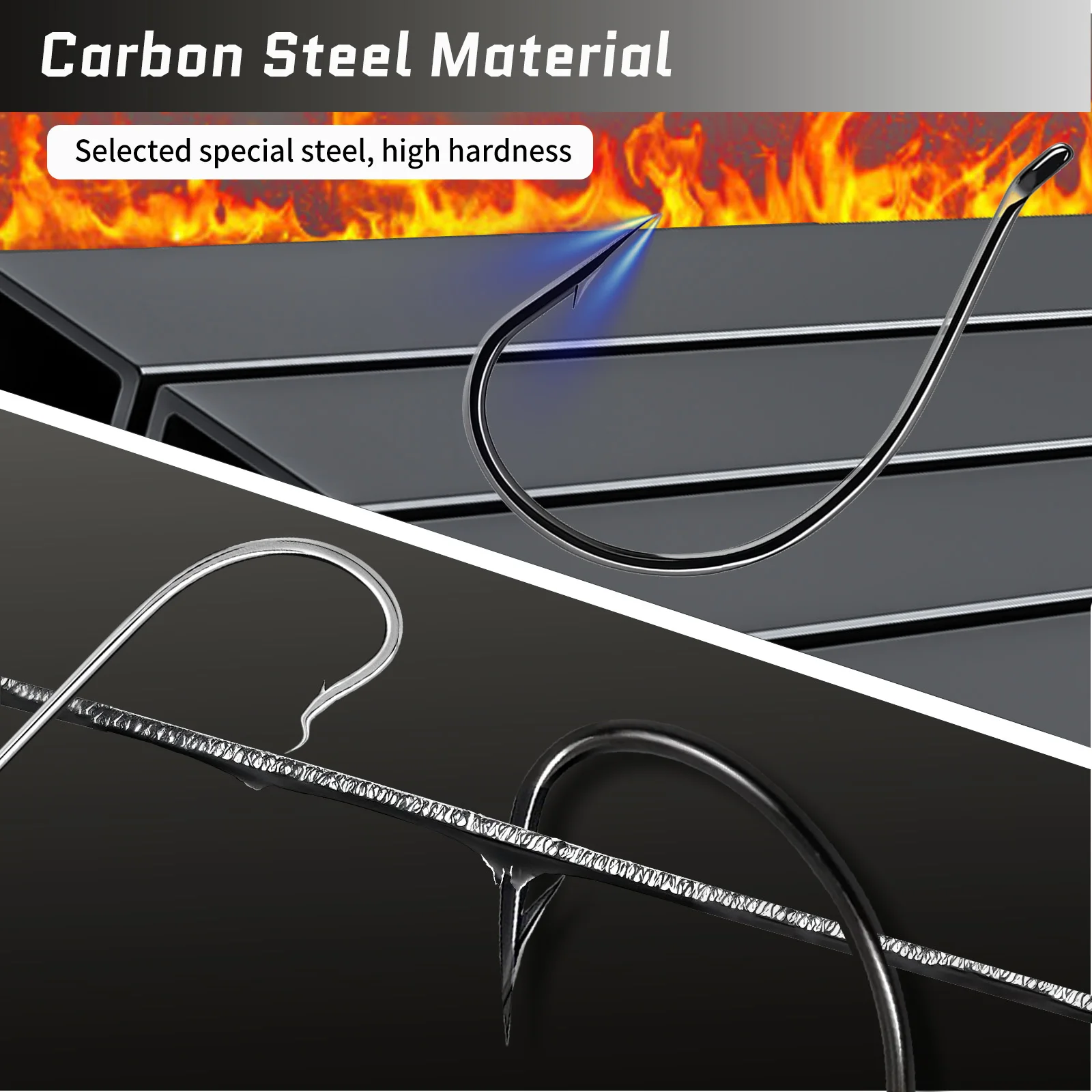 Anzuelos de pesca de lubina de 9KM, 50-200 Uds., anzuelos locos de níquel negro para aparejo de tiro, aparejo loco, agua salada y dulce - imagen 3