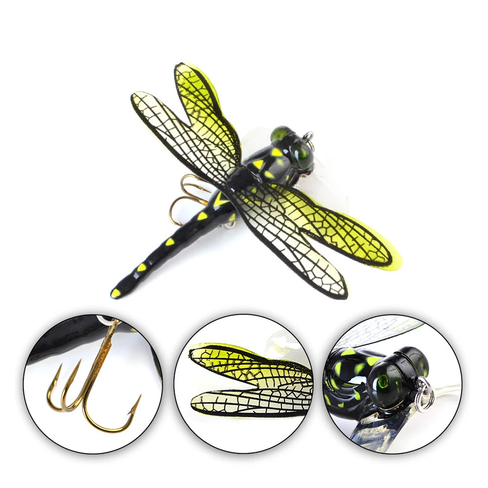 ALASICKA-señuelo de pesca de libélula Topwater, 6G, 7,5 CM, Mosca de insectos, trucha Popper, cebo Artificial, Wobblers para curricán, señuelo duro - imagen 3