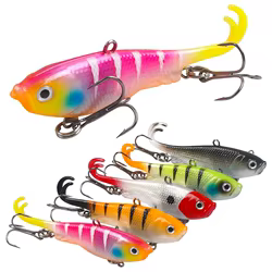 Kit Señuelos Blandos Anzuelos Triples – Lubina Trucha Walleye
