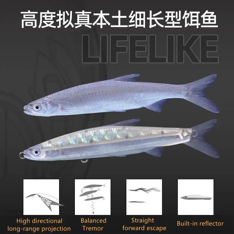 Nuevo AKFS Lanqie señuelo de pesca con lápiz que se hunde tembloroso de largo alcance 6g/15g/19g Isca Artificial Wobbler lubina cebo falso - imagen 4