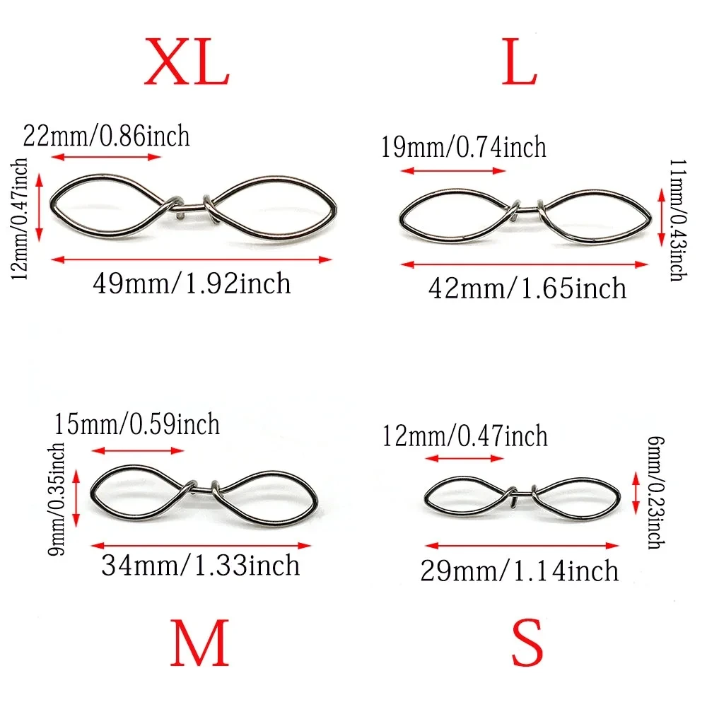 MNFT-conectores de cierre rápido para pesca, 36 Uds., conector de acero inoxidable de alta resistencia, accesorios para aparejos de pesca - imagen 5