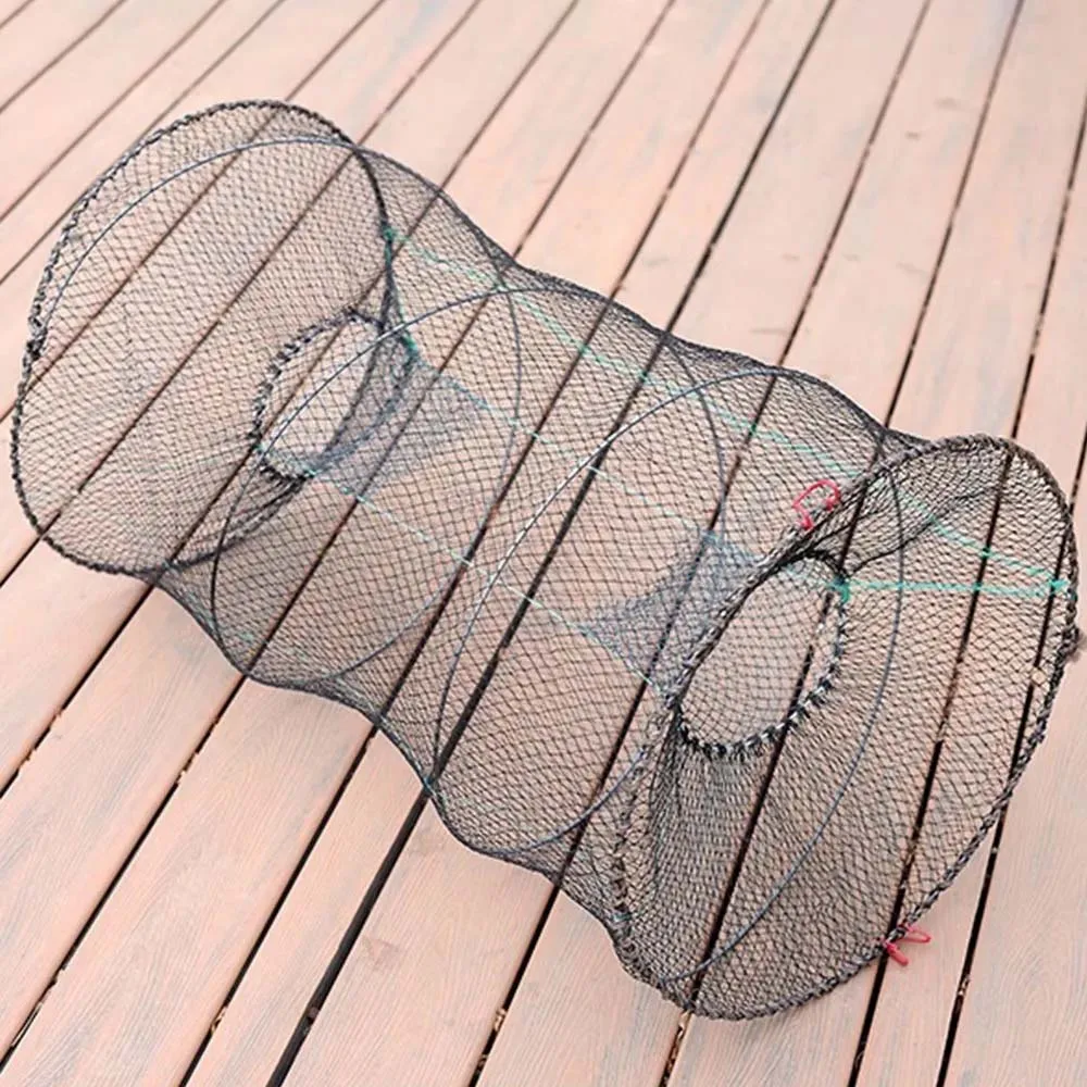 JSFUN Trampa de cebo de pesca, trampas de cebo para cangrejos, jaula de resorte, trampas de pesca de red plegadas portátiles, accesorios de pesca de red - imagen 5
