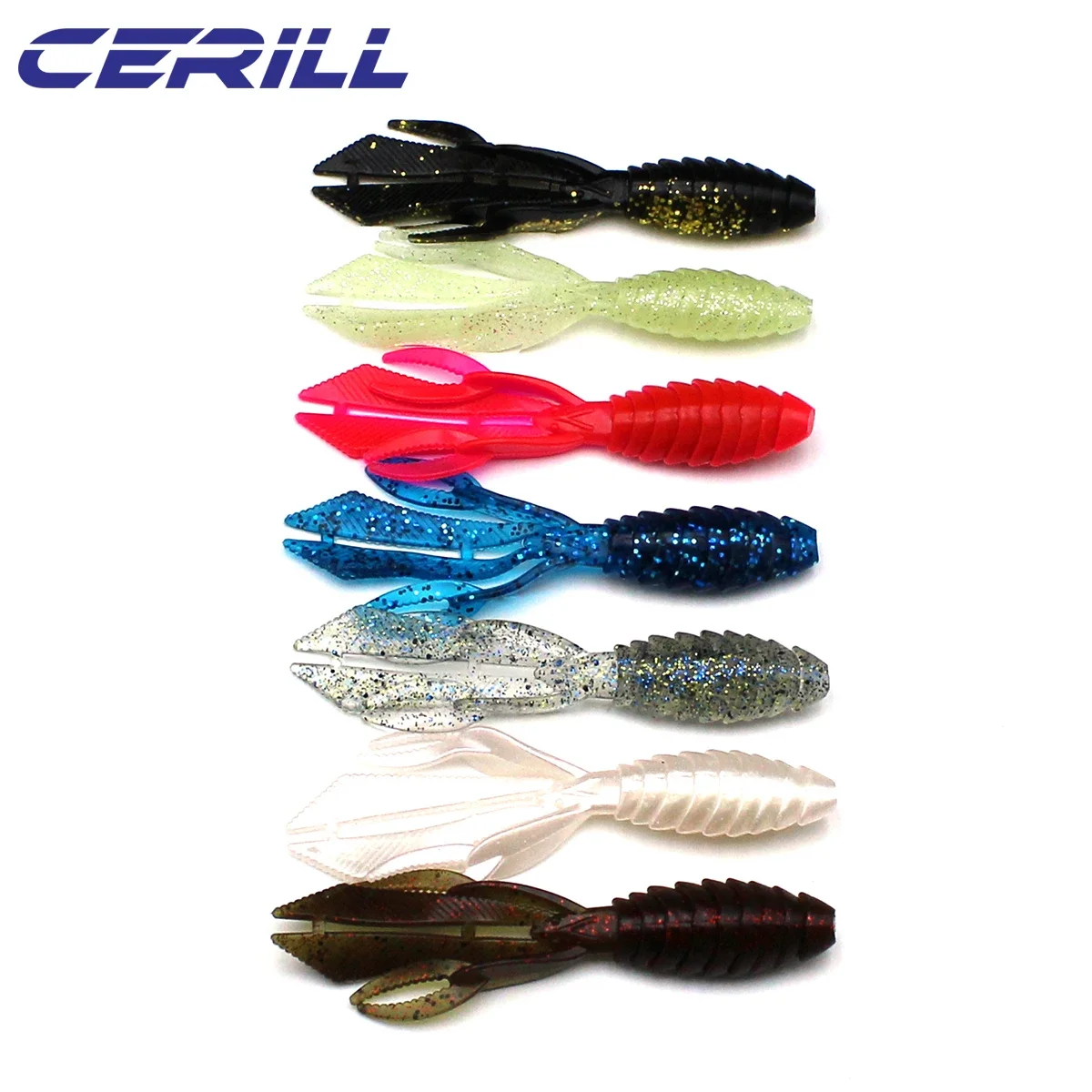 Cerill 5 unids/lote 12cm 13g plástico Craw señuelo de pesca suave cebo de camarón silicona Bass Pike Shiner Jigging Wobbler Minnow Swimbait - imagen 5
