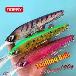 Noeby Big Game-Señuelos de pesca de pececillo, 180mm, 90g, pesca en barco, oscilantes artificiales, cebo duro flotante para lubina, atún GT