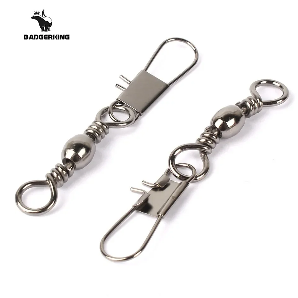 Juego de accesorios de aparejos de pesca giratorios a presión de barril de acero inoxidable para carpa, pesca en el mar, 24-36 piezas, lote - imagen 5