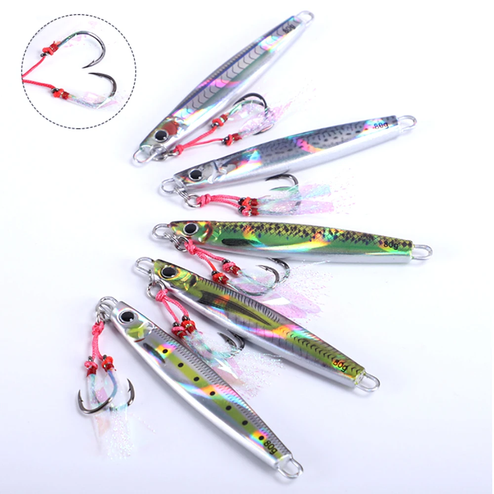 Señuelo de pesca Jigging con impresión 3D, cebo de Metal para agua salada, de arrastre fundido en alta mar, de paso lento, 10-150g - imagen 2
