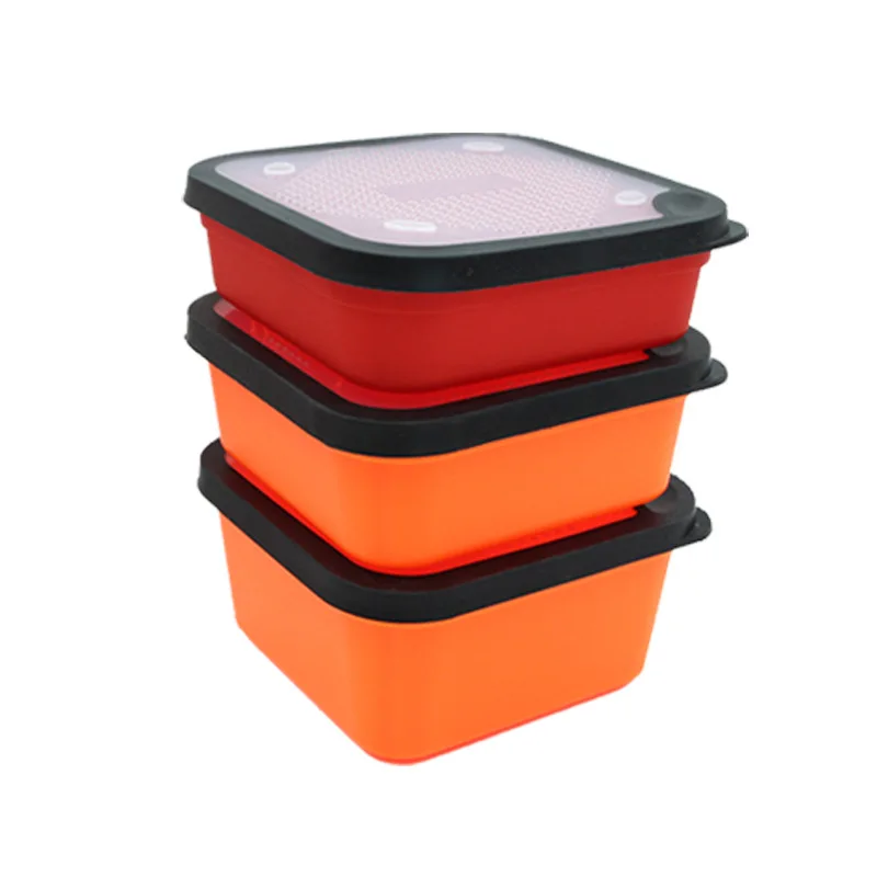 Cubo rojo con marco interior para gusano vivo – Contenedor pesca carpa - imagen 3