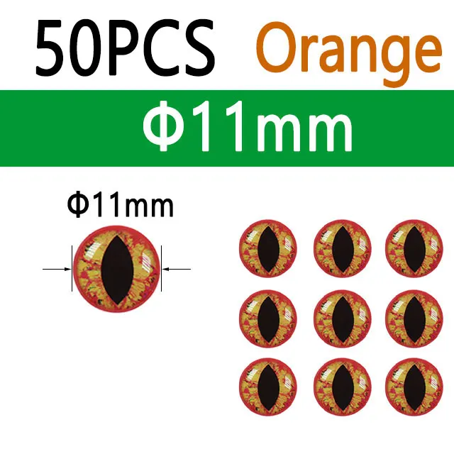 Orange11mm 50pcs