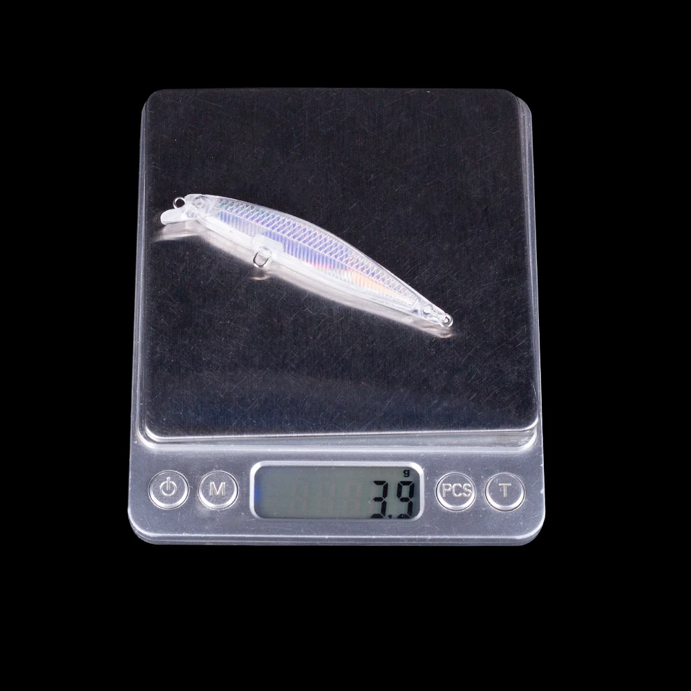 Hanlin-cebos flotantes sin pintar, Señuelos de Pesca, 8CM, 4G, superficie holográfica, cuerpo duro, pececillos, aparejos de lubina en blanco, 10/20 piezas - imagen 3