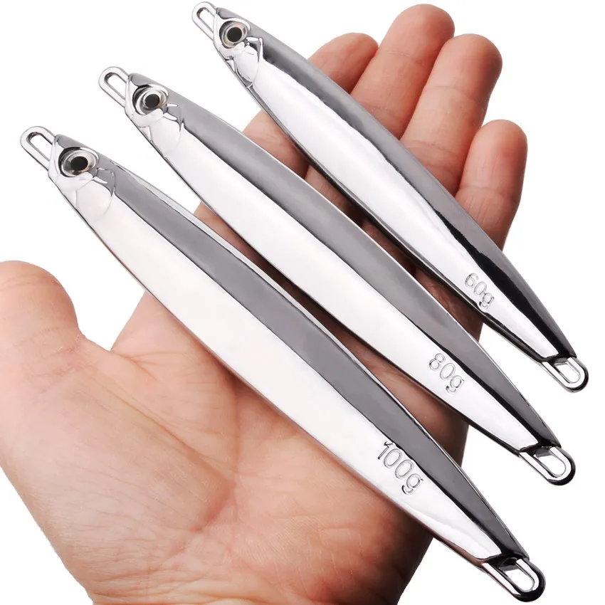 Afundando 60g 80g 100g señuelo de Jigging de Metal recubrimiento plantilla de Metal fundido largo Pesca señuelo de Pesca de Mar plantillas de Pesca de Mar para agua salada - imagen 5
