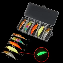 5 uds Kit de Señuelos de Pesca hundimiento Minnow trucha cebo Artificial manivela cebo lubina gancho Wobbler caja de aparejos de pesca flotante Jerkbait