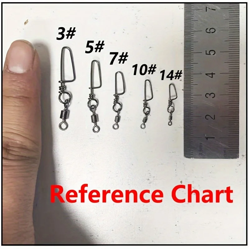 Pasadores de seguridad giratorios de acero inoxidable, conector de estilo americano, anillo de ocho caracteres, subcebo de pesca, accesorios de hebilla rápida, 20 piezas - imagen 4