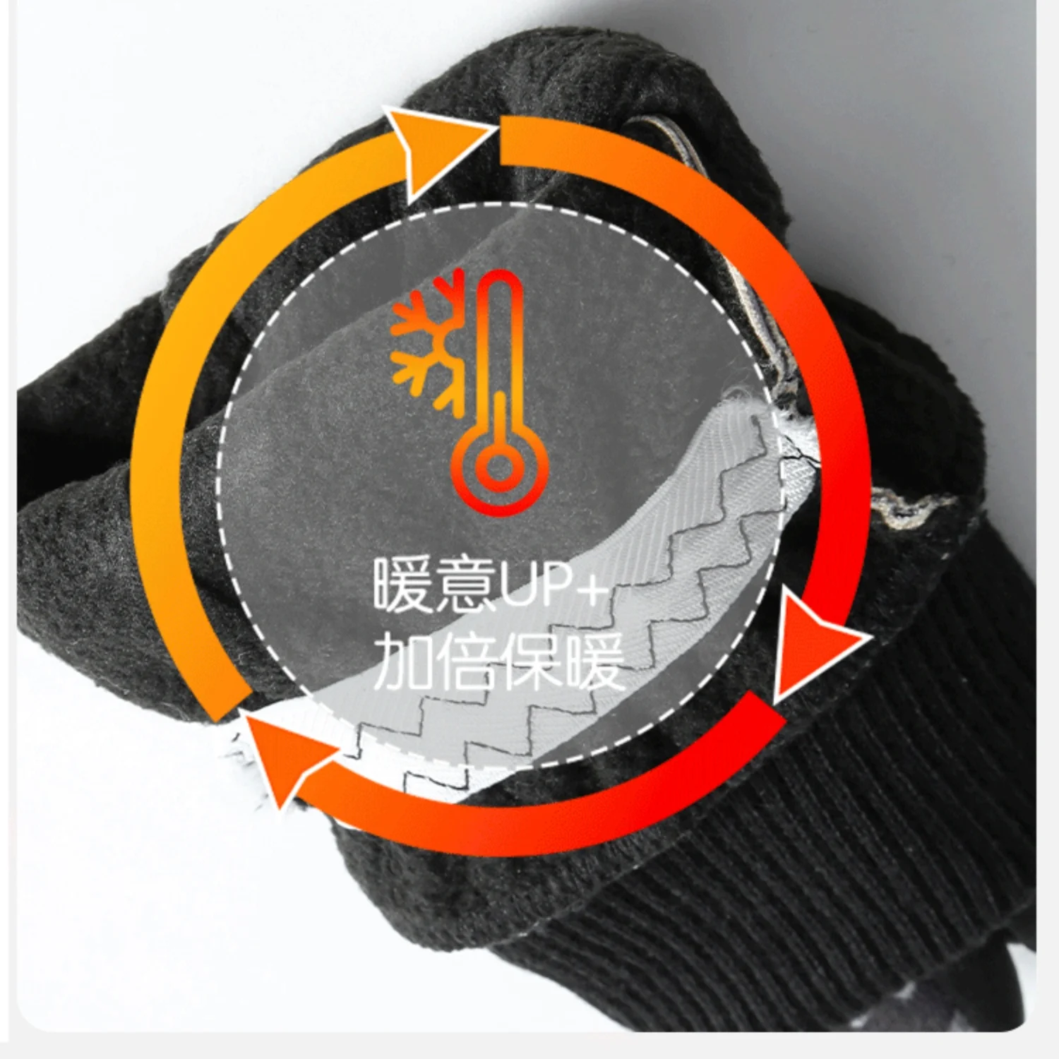 Guantes de ciclismo de invierno, guantes con pantalla táctil con diseño de camuflaje a la moda, manoplas cálidas con dedos completos para ciclismo, Camping, esquí y pesca - imagen 5