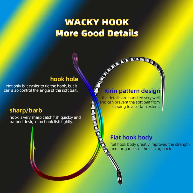 NUNATAK-anzuelo loco con púas, gancho afilado, de colores, con agujero, 8003 P/1 Juego, 6 tamaños, anzuelo antioxidante, para lubina, novedad de 105 - imagen 2