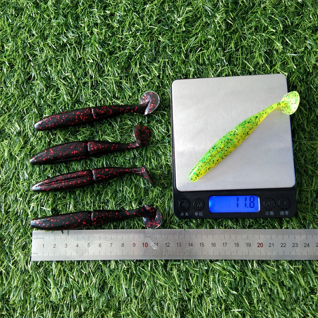 Swolfy 4 Uds 11cm 11g Minnow Señuelos de Pesca cebos blandos de pesca Artificial de silicona Swim Wobblers de plástico señuelo suave Leurre Souple - imagen 3