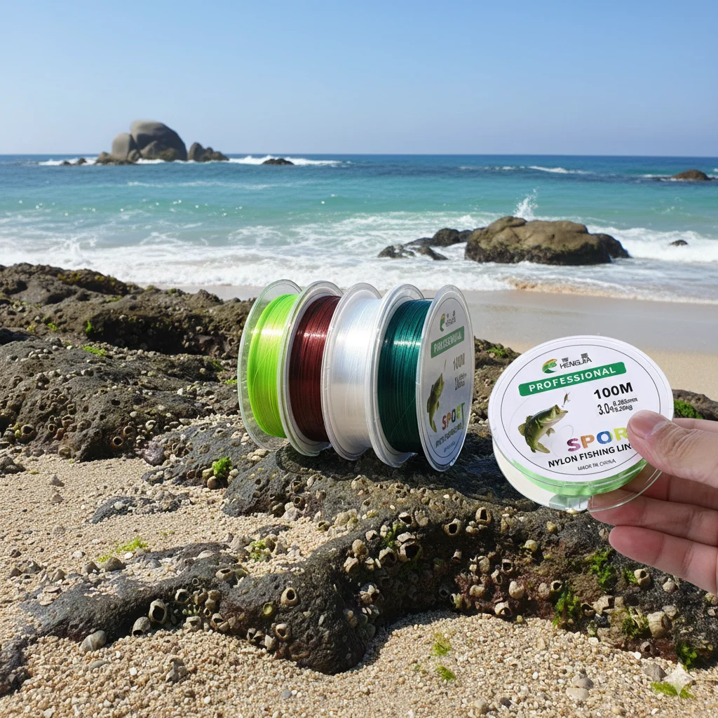 Sedal de pesca de nailon de 100m, monofilamento súper fuerte, aparejos de alambre líder, tamaño 1,0 - 8,0 para agua dulce y salada, 1 ud.