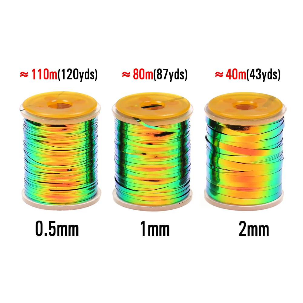 ICERIO oropel plano de dos tonos, Pavo Real/naranja, Mylar metálico para mosquitos de ninfas, mosca húmeda, materiales de atado de moscas - imagen 2
