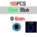 6mm 100pcs Blue