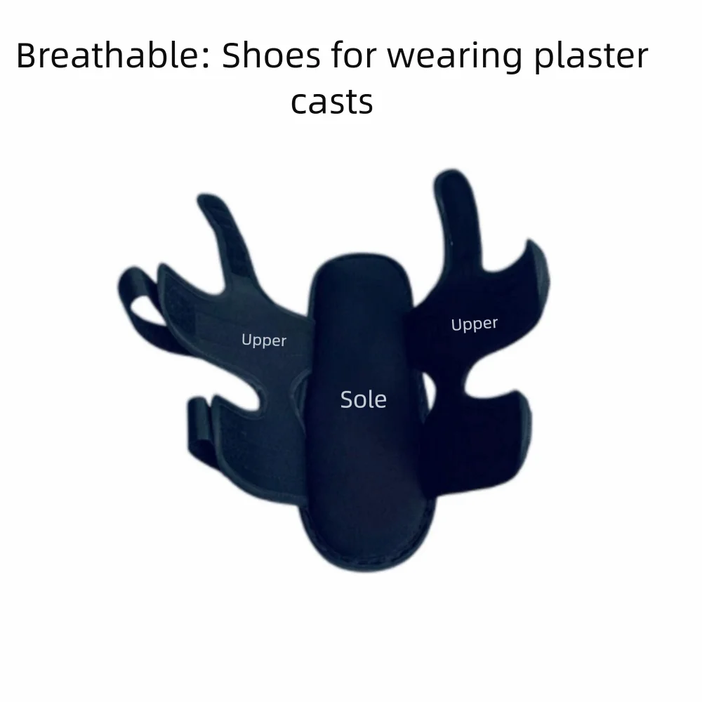 Zapato de yeso ajustable versátil, cómodo, antideslizante, zapatos fijos para fractura, práctico dedo del pie abierto, ayuda para caminar, caída del pie