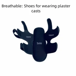Zapato de yeso ajustable versátil, cómodo, antideslizante, zapatos fijos para fractura, práctico dedo del pie abierto, ayuda para caminar, caída del pie