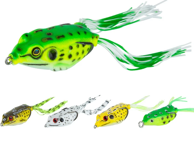 Señuelo suave biomimético de rana, cebo estereoscópico 3D de Luya clásico, de silicona suave colorida, doble gancho, equipo de pesca - imagen 3