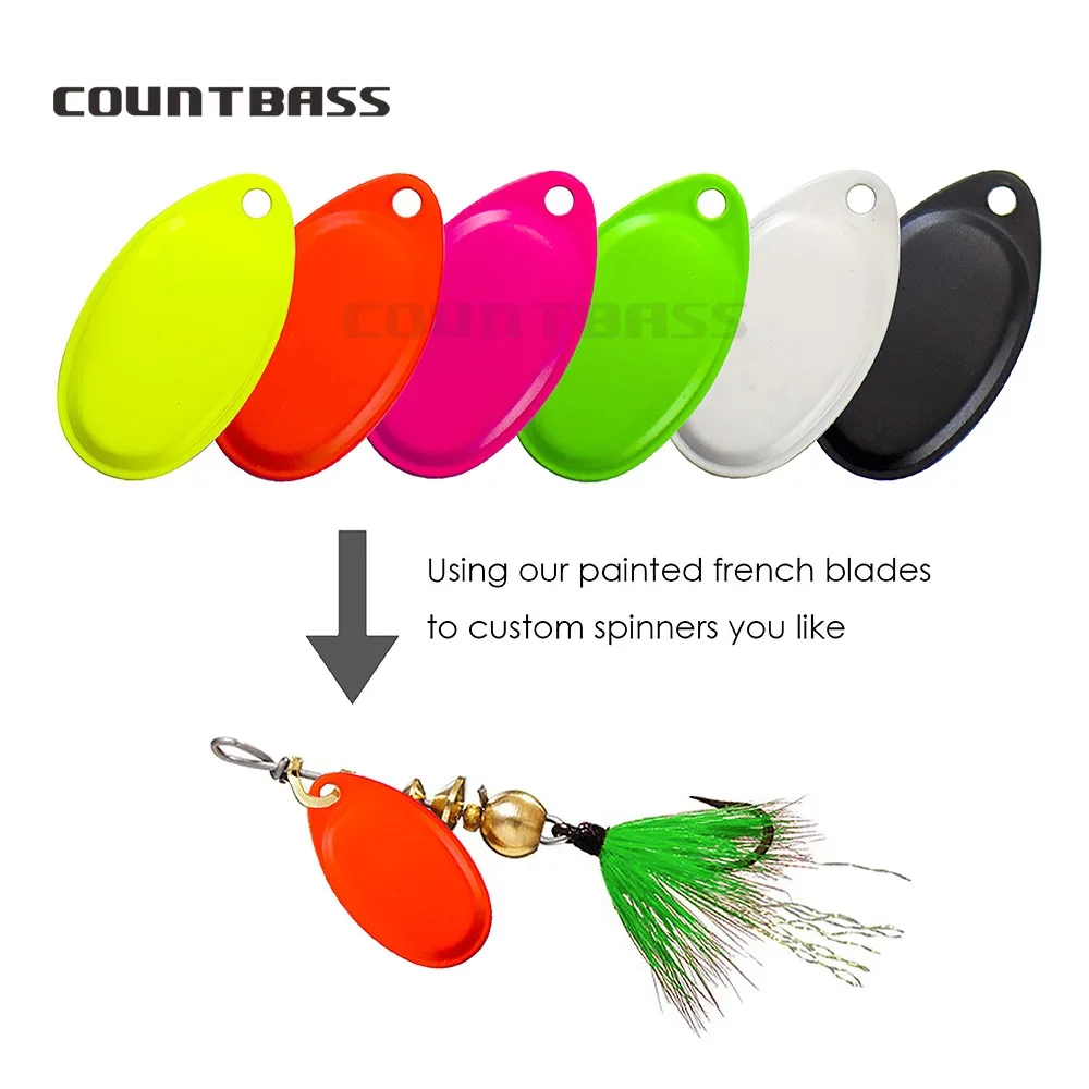 COUNTBASS 10 Uds tamaño 0-6 Color pintado en hojas giratorias francesas Señuelos de pesca personalizados aparejos artesanales - imagen 5