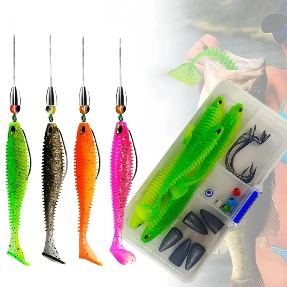 Kit de artículos de herramientas de señuelo de silicona para carpa, accesorios, juego de cebo blando, señuelos Swimbait para suministros de pesca, nuevo conjunto de caja de aparejos, artículos de pesca - imagen 2