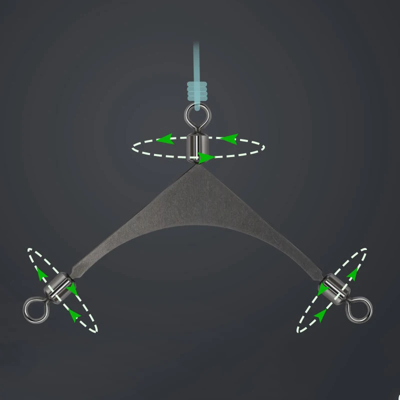 Cabezal de plantilla de pesca de acero inoxidable, 10 piezas, 3 vías, palo rodante, Conector de pesca, aparejos giratorios, accesorios de pesca - imagen 4