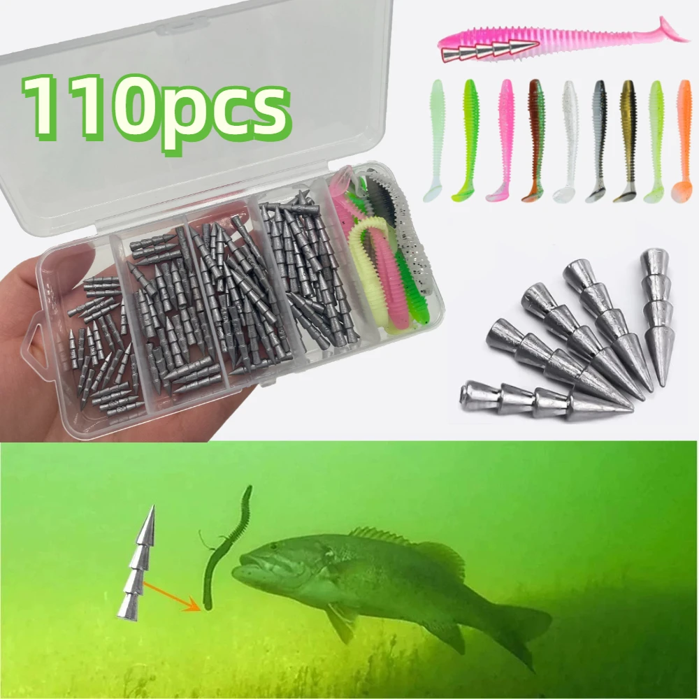 Plomos de inserción y vinilo cola en espiral para pesca
