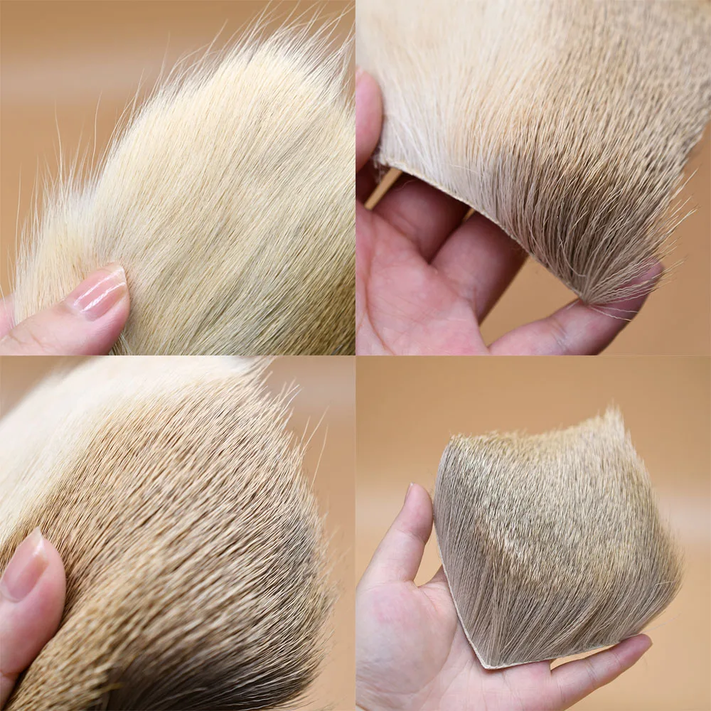 MNFT 1 pieza de parche para atar moscas de pelo de ciervo Natural, color medio, pelo de cuerpo de ciervo |   Material para atar moscas - imagen 4