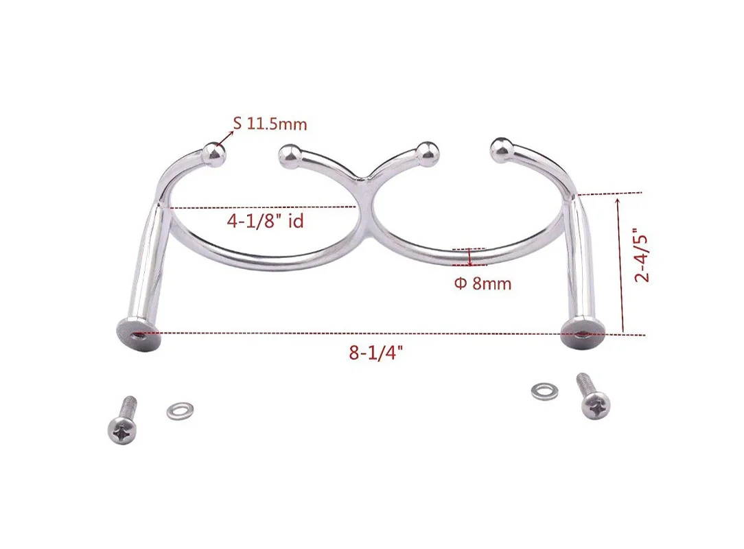 Portavasos marino de acero inoxidable 316, soporte para botella de barco, autocaravana, pulido, doble anillo, accesorios para botas - imagen 2