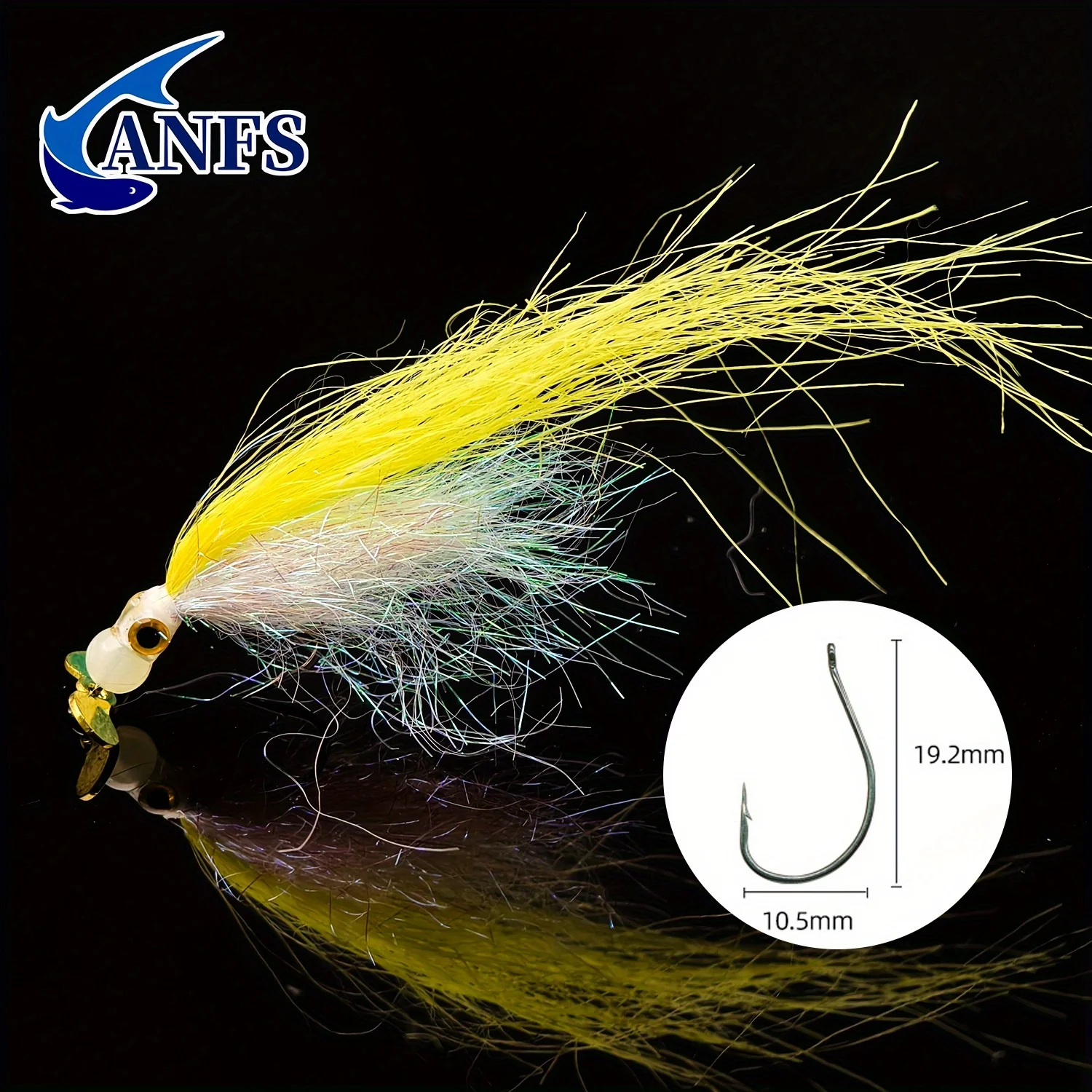 ANFS 4 moscas Premium Streamer, serpentina de pesca con mosca de rayón para trucha, lubina, salmón, Lucio - imagen 5